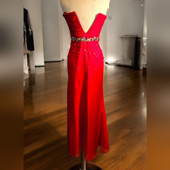 Source Unknown Strapless Red Gown - Picture 4 of 8